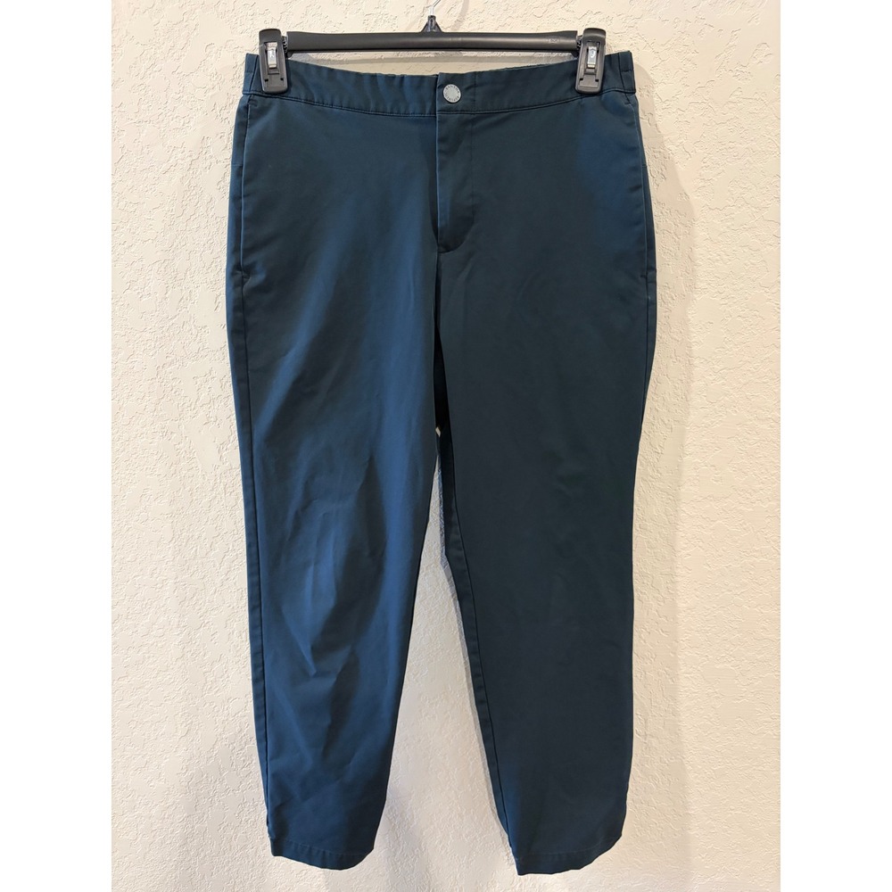 Banana Republic Mens 32 Performance Pants Dark Navy Blue Elastic Back Tapered